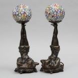 Pair of American Art Deco Style Figural Table Lamps, 20th century, height 16.25 in — 41.3 cm