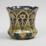 Macintyre Moorcroft Green and Gold Florian Wide-Mouthed Vase, c.1903, height 7.8 in — 19.7 cm, diame