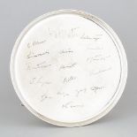 English Silver Circular Salver, Edward Barnard & Sons, London, 1936, diameter 10 in — 25.5 cm
