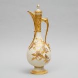 Royal Worcester Blush Ivory Ground Covered Ewer, 1880's, height 15.9 in — 40.5 cm