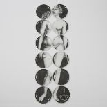 Set of Twelve Piero Fornasetti 'Eve' Plates, 20th century, diameter 10.2 in — 26 cm (12 Pieces)