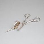 Portuguese Silver Snuffers, possibly Colonial, late 18th/early 19th century, length 6.7 in — 17 cm