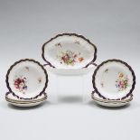 Royal Worcester Dessert Service, 1904, oval dish length 10.2 in — 26 cm (10 Pieces)