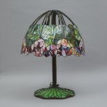 Massive 'Tiffany Style' Table Lamp, 20th century, height 32 in — 81.3 cm, diameter 25 in — 63.5 cm