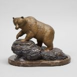 Paul Burdette (Canadian, active 20th/early 21st centuries), WALKING BEAR, length 10.8 in — 27.5 cm