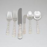 American Silver ‘Radiant Rose’ Pattern Flatware Service, International Silver Co., Meriden, Ct., 20t