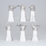 Six Silver Plated Stirrup Cups, 20th century, largest height 5.5 in — 14 cm (6 Pieces)