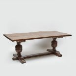 English Oak Refectory Table, c.1900, 30.25 x 84 x 42 in — 76.8 x 213.4 x 106.7 cm