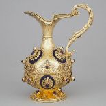 Continental Enameled Silver-Gilt Ewer, 20th century, height 9.4 in — 23.8 cm