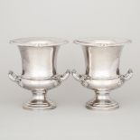 Pair of Old Sheffield Plate Wine Coolers, Waterhouse, Hatfield & Co., c.1835, height 10.3 in — 26.2