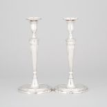 Pair of George III Silver Table Candlesticks, John Schofield, London, 1787, height 11.4 in — 29 cm (
