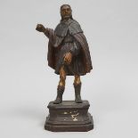 Spanish Colonial Carved and Polychromed Figure of St. Roch, 18th century or earlier, height 16.5 in