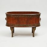 Large French Ormolu Mounted Oval Mahogany Jardiniere Stand, c.1900, 24 x 36 x 19 in — 61 x 91.4 x 48