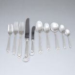 Canadian Silver 'George II Plain' Pattern Flatware Service, Henry Birks & Sons, Montreal, Que., 20th