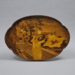 Émile Gallé Marquetry Inlaid Tea Tray, 1916, 16.7 x 22.5 in — 42.4 x 57.2 cm