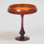 Schneider Mottled Orange and Amethyst Glass Tazza, c.1925, height 6.9 in — 17.5 cm, diameter 6.1 in