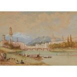 Myles Birket Foster (1825–1899), FLORENCE FROM THE ARNO, Watercolour on card; signed with FB monogra