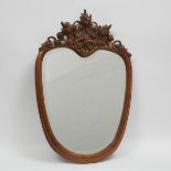 Contemporary Carved Walnut Mirror by André Ransberry, (Canadian, 1944-2020), late 20th century, 38.5