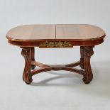 Louis Majorelle French Art Nouveau Ormolu Mounted Walnut and Rosewood Extension Dining Table, 19th/e