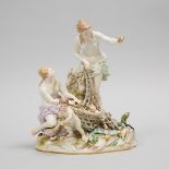 Meissen Figure Group of the Capture of a Triton, late 19th century, height 11.8 in — 30 cm