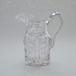 Anglo-Irish Cut Glass Jug, early 19th century, height 7.8 in — 19.8 cm