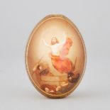 Russian Porcelain Easter Egg, possibly Imperial Porcelain Manufactory, late 19th century, height 2.8