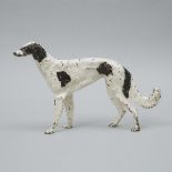 Painted Cast Iron Model of a Borzoi Russian Wolfhound, early 20th century, height 9.4 in — 24 cm, le