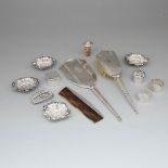 Group of English and American Silver, 20th century, mirror length 13.7 in — 34.7 cm (13 Pieces)