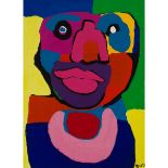 Karel Appel (1921-2006), GRANDE TÊTE, 1969, Acrylic and paper mounted on canvas; signed and dated 69
