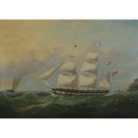 Samuel Walters (1811-1882), PORTRAIT OF BARQUE (OFF TUSKAR ROCK), Oil on canvas; strengthened signat