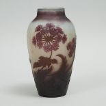 Gallé Cameo Glass Primula or Hydrangea Vase, c.1900, height 10.1 in — 25.7 cm