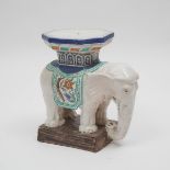 Italian Faience Elephant Form Garden Stool, mid 20th century, height 20 in — 50.8 cm