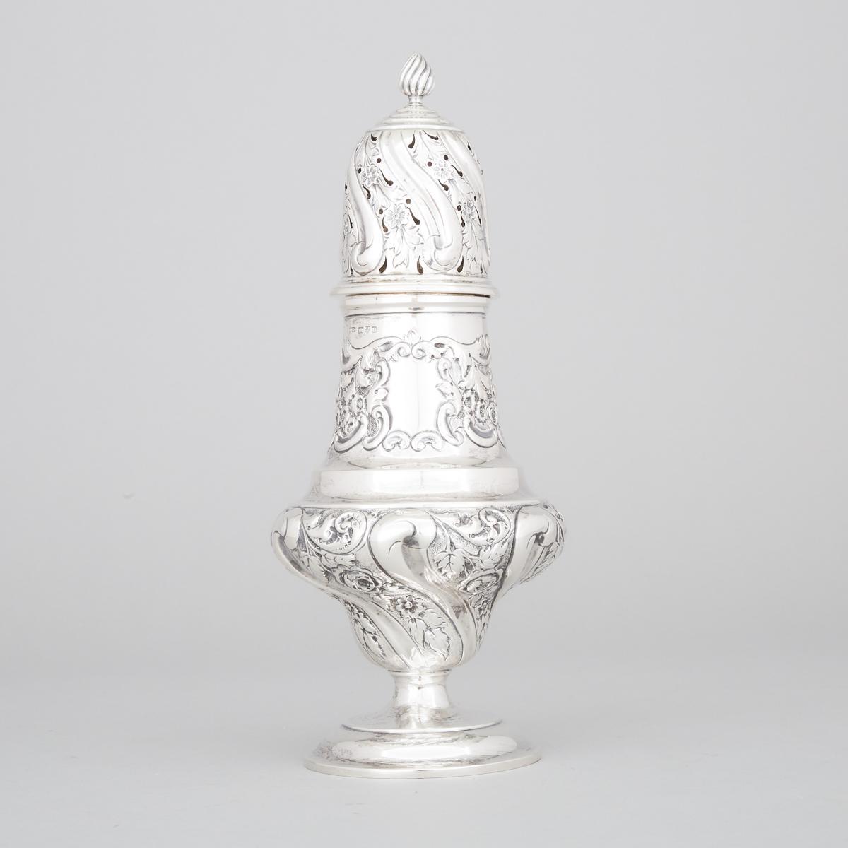 Late Victorian Silver Large Baluster Sugar Caster, Stokes & Ireland Ltd., Chester, 1900, height 10 i - Image 2 of 2