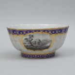 French Porcelain Large Fluted Bowl, probably Samson, c.1900, height 5.7 in — 14.5 cm, diameter 11.8