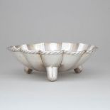 Peruvian Silver Lobed Circular Bowl, mid-20th century, height 3 in — 7.5 cm, diameter 9.1 in — 23 cm