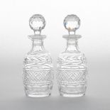 Pair of Waterford Cut Glass Decanters, 20th century, height 10.4 in — 26.5 cm (2 Pieces)