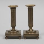 Pair of Russian Brass Candlesticks, 19th century, height 6.9 in — 17.5 cm