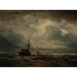 Andreas Achenbach (1815-1910), SHIPS IN A STORM, 1864, Oil on panel; signed and dated 64 lower left,