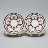 Set of Eight Wedgwood Service Plates, E.J. Everard, early 20th century, diameter 10.2 in — 26 cm (8