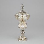 Edwardian Silver Parcel-Gilt Covered Cup, Sebastian Garrard, London, 1910, height 11 in — 28 cm