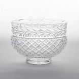Large Waterford 'Glandore' Cut Glass Punch Bowl, 20th century, height 8.6 in — 21.8 cm, diameter 12