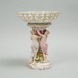 Meissen Figural Centrepiece, c.1900, height 12.2 in — 31 cm, diameter 9.4 in — 24 cm