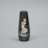 Bohemian Enameled Iridescent Amethyst Glass Vase, c.1900, height 5.8 in — 14.7 cm