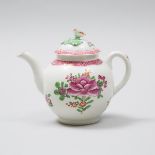 Worcester or Caughley Chinese Export Style Globular Teapot and Cover, c.1775, height 6.2 in — 15.8 c