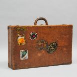 Louis Vuitton Hard Sided Tan Leather Suitcase, c.1930, 6.5 x 28 x 17.25 in — 16.5 x 71.1 x 43.8 cm