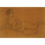 Léonard Tsuguharu Foujita (1886-1968), FEMME NUE, 1927, Graphite and India ink wash on bistre tinte