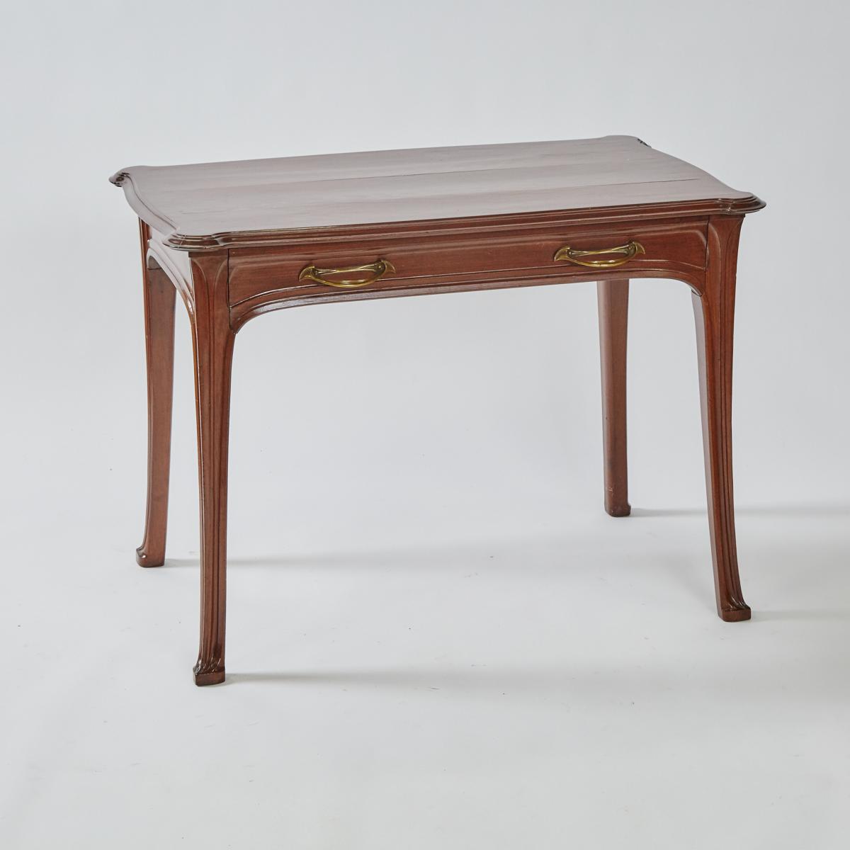 French Art Nouveau Carved Mahogany Writing Desk, 19th/early 20th century, 28.75 x 39 x 25.25 in — 73