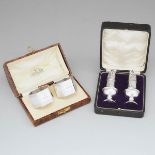 Pair of English Silver Hexagonal Napkin Rings, Henry Clifford Davies, Birmingham, 1934 and a Pair of