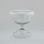 Anglo-Irish Cut Glass Pedestal Footed Bowl, early 19th century, height 10.9 in — 27.8 cm, diameter 1