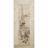 After Tang Yifen (1778-1853), Landscape, 汤贻汾款（1778—1853）山水 设色纸本 立轴, image 43.5 x 13.1 in — 110.5 x 3